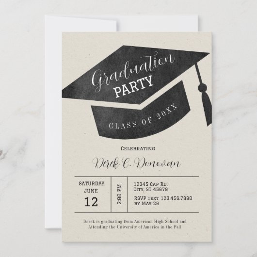 Afstuderen van groot en koud Pet Kaart (Voorkant)