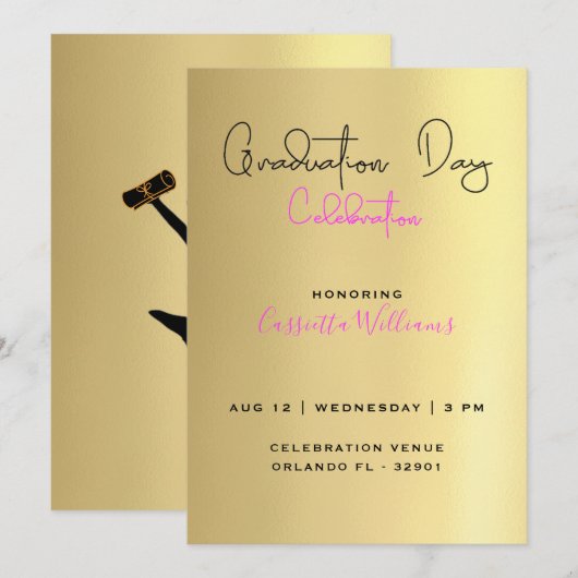 Afstuderen van het Afrikaanse Amerikaanse Girls Go Kaart (Voorkant / Achterkant)