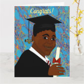 Afstuderen van het Afrikaanse Amerikaanse zwarte A Kaart (Gele Bloem)