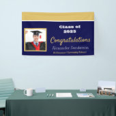 Afstuderen van het Afstudeerder van Navy Blue en G Spandoek (Beurs)