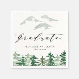 Afstuderen van het bos in de rustieke Waterverf Servet