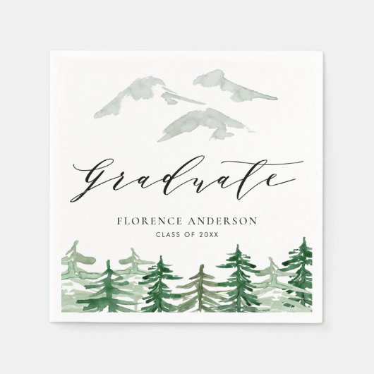 Afstuderen van het bos in de rustieke Waterverf Servet (Voorkant)