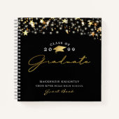 Afstuderen van het gastboek Zwarte Gold Stars Lich Notitieboek (Voorkant)