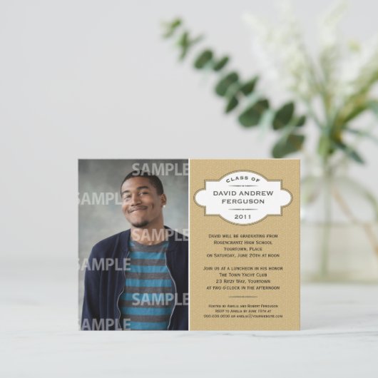 Afstuderen van het geometrisch medaillon kaart (Staand voorkant)