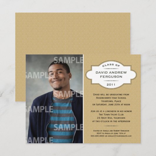 Afstuderen van het geometrisch medaillon kaart (Voorkant / Achterkant)