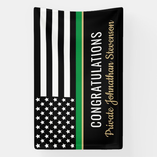 Afstuderen van het Leger Dunne Groene Lijn Spandoek (Verticaal)