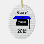 Afstuderen van het zwarte en blauwe pet keramisch ornament (Rechts)