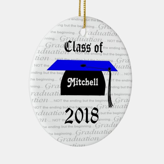 Afstuderen van het zwarte en blauwe pet keramisch ornament (Rechts)