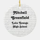 Afstuderen van het zwarte en blauwe pet keramisch ornament (Achterkant)