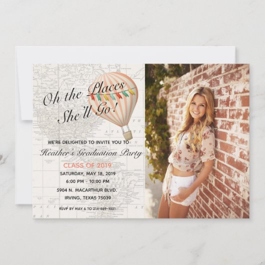 Afstuderen van Hot Air Balloon Kaart (Voorkant)