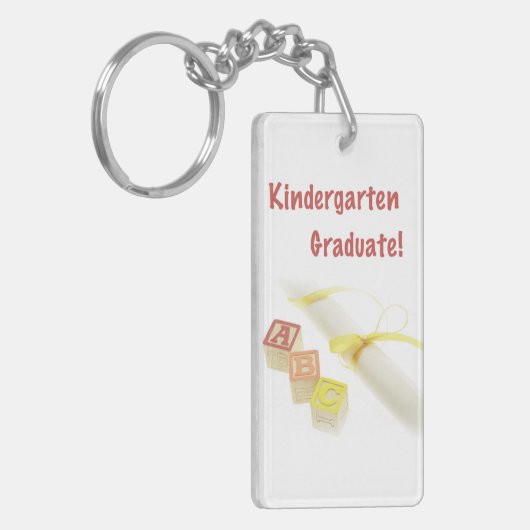 Afstuderen van Kindergarten, aangepaste verticale  Sleutelhanger (Voorkant Links)