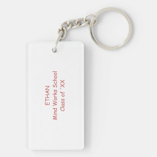 Afstuderen van Kindergarten, aangepaste verticale  Sleutelhanger (achterkant)