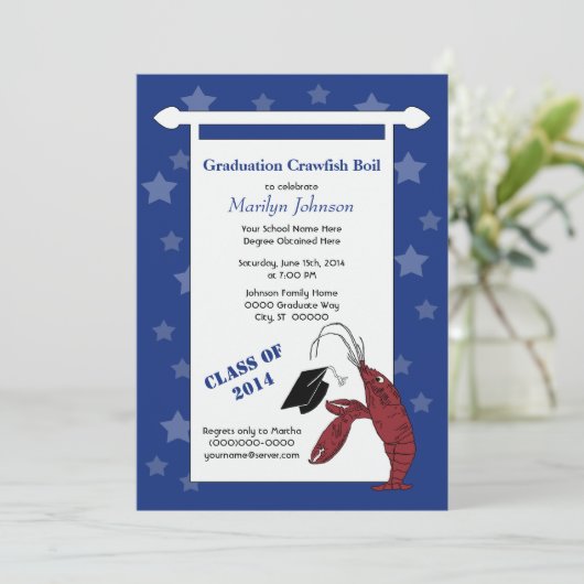 Afstuderen van kreeft/zeekreeft kaart (Staand voorkant)