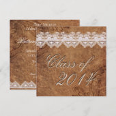 Afstuderen van leder en kant uitnodigen kaart (Voorkant / Achterkant)