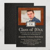 Afstuderen van lederhout van Masculinaire jongens Kaart (Voorkant / Achterkant)