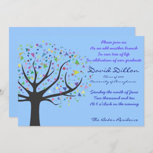 Afstuderen van levenslange uitnodigingsklasse 2010 kaart (Voorkant / Achterkant)