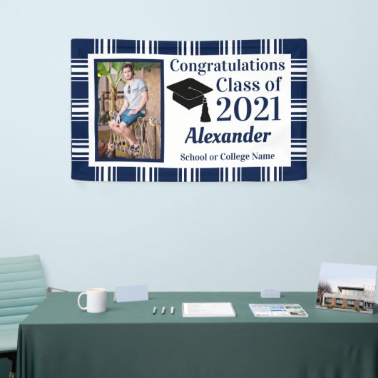 Afstuderen van marineschoolkleuren spandoek (Beurs)