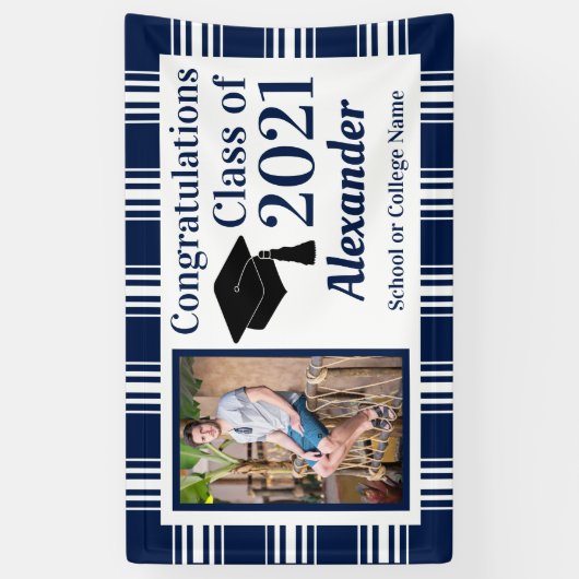 Afstuderen van marineschoolkleuren spandoek (Verticaal)