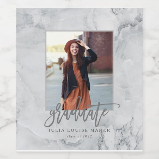 afstuderen van marmer en roos wijn etiket (Enkel label)