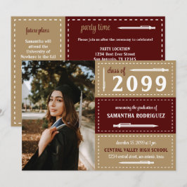 Afstuderen van maroon- en gouddozen kaart