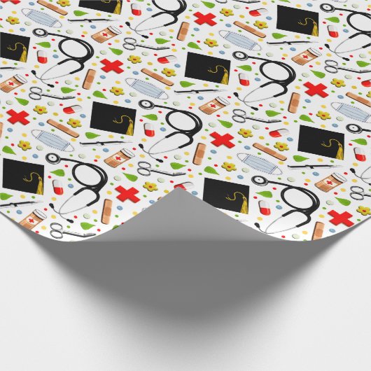Afstuderen van medische scholen cadeaupapier (Hoek)