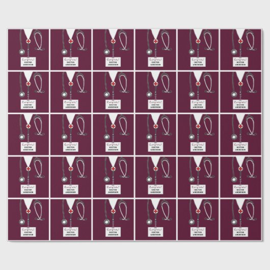 Afstuderen van medische scholen cadeaupapier (Vlak)