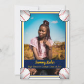 Afstuderen van Navy en Gold Baseball Aankondiging (Voorkant)