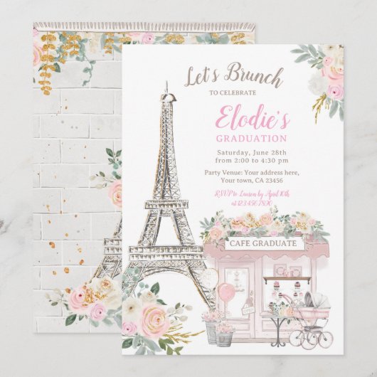 Afstuderen van Parijs Kaart (Voorkant / Achterkant)