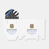 Afstuderen van politie blauwe lijnvlag gefelicitee bedankdoosjes (Uitgevouwen)