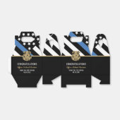 Afstuderen van politie blauwe lijnvlag gefelicitee bedankdoosjes (Uitgevouwen)