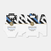 Afstuderen van politie blauwe lijnvlag gefelicitee bedankdoosjes (Uitgevouwen)