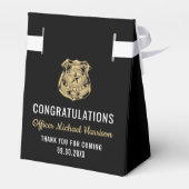 Afstuderen van politie blauwe lijnvlag gefelicitee bedankdoosjes (Achterkant)