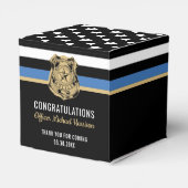 Afstuderen van politie blauwe lijnvlag gefelicitee bedankdoosjes (Achterkant)