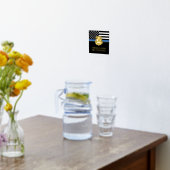 Afstuderen van politie blauwe lijnvlag gefelicitee folie afdrukken (Laag (Keuken))