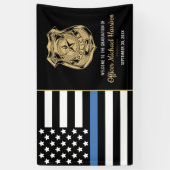 Afstuderen van politie blauwe lijnvlag gefelicitee spandoek (Verticaal)