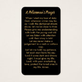 Afstuderen van politie van politiekaarten voor pol visitekaartje (Achterkant)