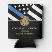 Afstuderen van politieacademie Thin Blue Line Blikjeskoeler (Voorkant)