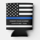 Afstuderen van politieacademie Thin Blue Line Blikjeskoeler (Voorkant)