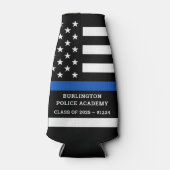 Afstuderen van politieacademie Thin Blue Line Flesjeskoeler (Voorkant)