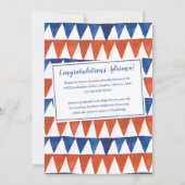 Afstuderen van rode en blauwe Waterverf die vlagge Aankondiging (Achterkant)