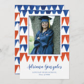 Afstuderen van rode en blauwe Waterverf die vlagge Aankondiging (Voorkant / Achterkant)