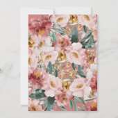 Afstuderen van roze girale foto's kaart (Achterkant)