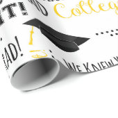 Afstuderen van school gefeliciteerd cadeaupapier (Rol Hoek)