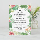 Afstuderen van Tropisch Aloha Luau Summer Flora Kaart (Staand voorkant)