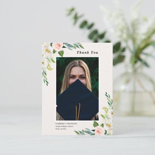 Afstuderen van tuinbouw Foto: Dank u Briefkaart (Staand voorkant)