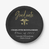 Afstuderen van verpleegkundige Caduceus Papieren Bordje (Voorkant)