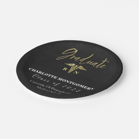 Afstuderen van verpleegkundige Caduceus Papieren Bordje (Gekanteld)