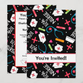 Afstuderen van verpleegschool Celebration Black Wh Kaart (Voorkant / Achterkant)