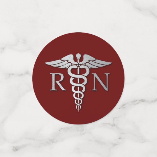 Afstuderen van verpleegschool Maroon Silver Confetti (Kleine voorkant)