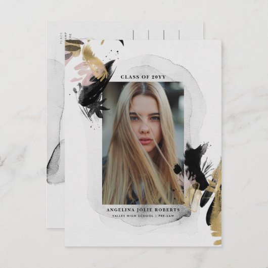 Afstuderen van voorbijgaande aard briefkaart (Voorkant / Achterkant)